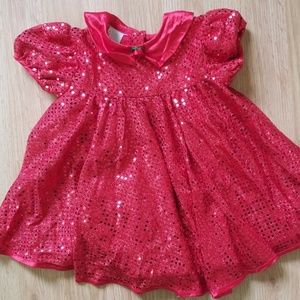 Girls red sparkle dress